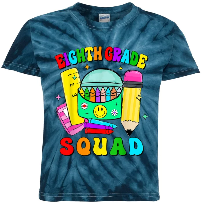 Eighth Grade Squad 8th Grade Team Back To School Boy Girl Kids Tie-Dye T-Shirt