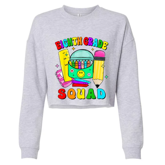 Eighth Grade Squad 8th Grade Team Back To School Boy Girl Cropped Pullover Crew