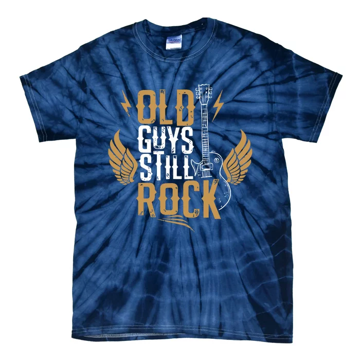 Electric Guitar Themed Old Guys Still Rock Tie-Dye T-Shirt