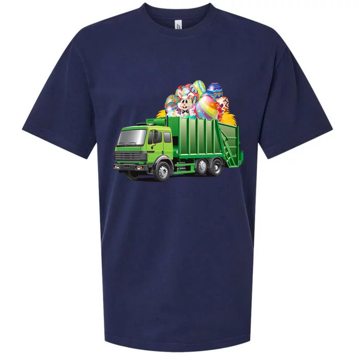 Easter Garbage Truck Eggs Funny Easter Day Great Gift Sueded Cloud Jersey T-Shirt