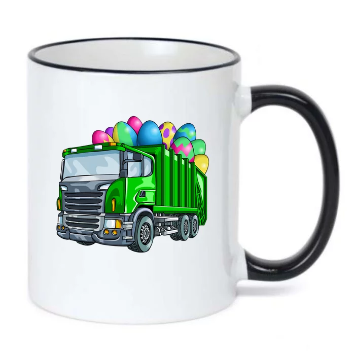 Easter Garbage Truck Bunny Basket Eggs Gift Black Color Changing Mug