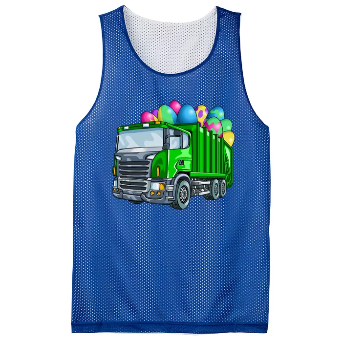 Easter Garbage Truck Bunny Basket Eggs Gift Mesh Reversible Basketball Jersey Tank