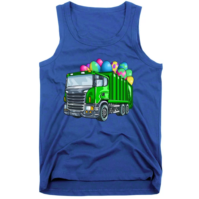 Easter Garbage Truck Bunny Basket Eggs Gift Tank Top