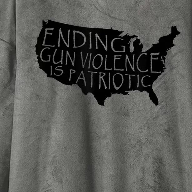 Ending Gun Violence Is Patriotic United States Silhouette Hooded Wearable Blanket