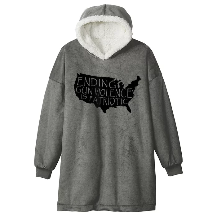 Ending Gun Violence Is Patriotic United States Silhouette Hooded Wearable Blanket