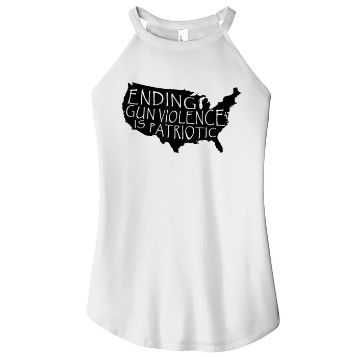 Ending Gun Violence Is Patriotic United States Silhouette Women’s Perfect Tri Rocker Tank