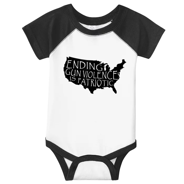 Ending Gun Violence Is Patriotic United States Silhouette Infant Baby Jersey Bodysuit