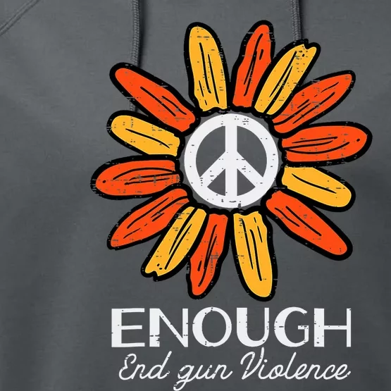 End Gun Violence Enough Awareness Orange Performance Fleece Hoodie