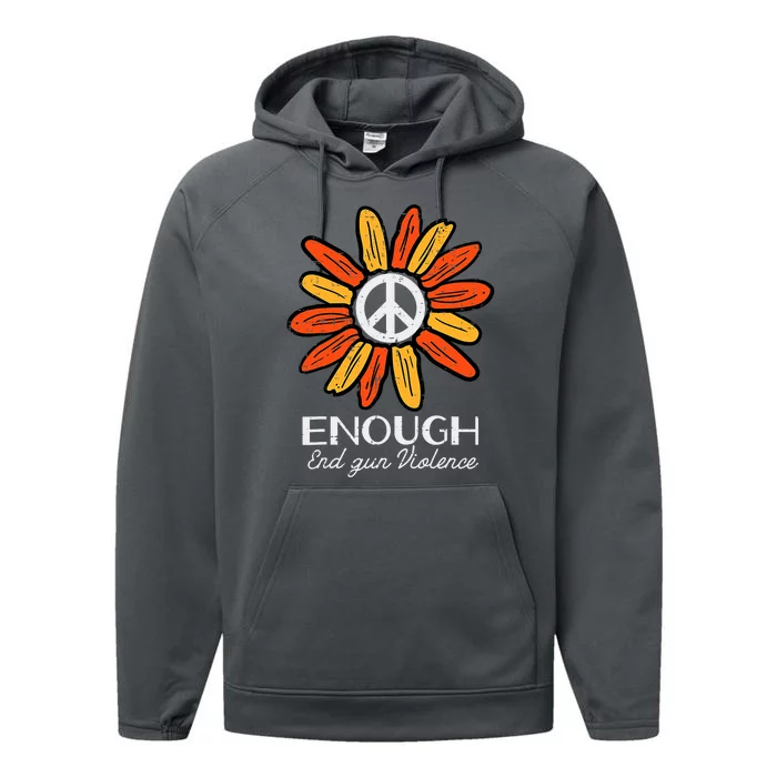 End Gun Violence Enough Awareness Orange Performance Fleece Hoodie