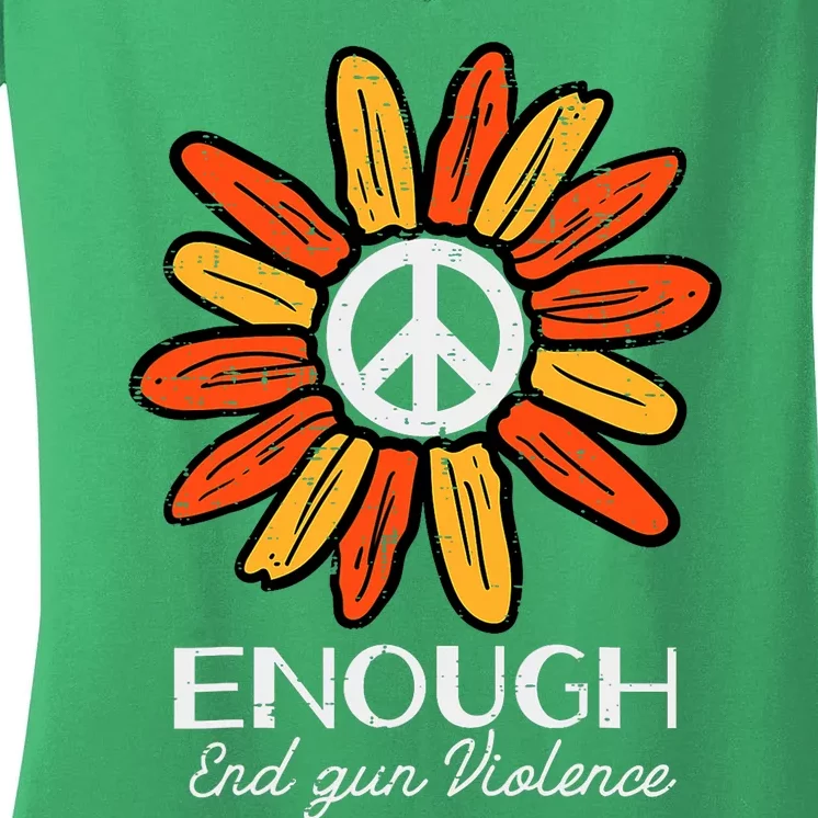 End Gun Violence Enough Awareness Orange Women's V-Neck T-Shirt