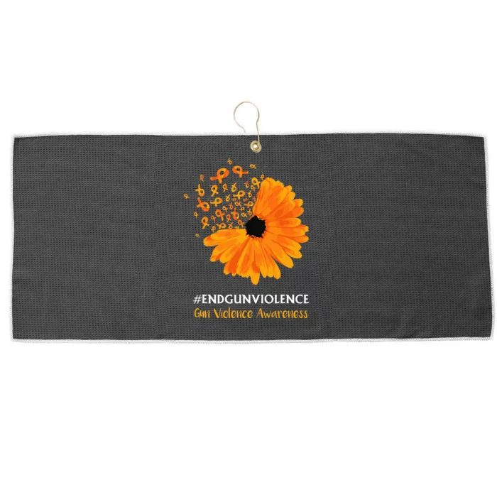 End Gun Violence Awareness Orange Ribbon Sunflower Large Microfiber Waffle Golf Towel