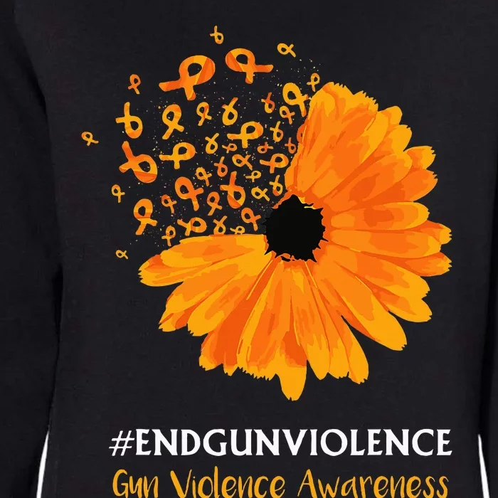 End Gun Violence Awareness Orange Ribbon Sunflower Womens California Wash Sweatshirt