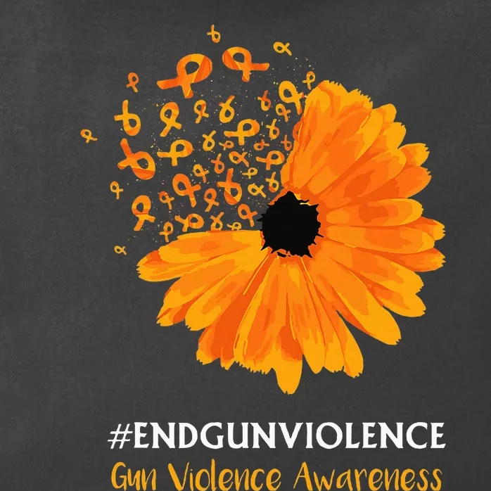 End Gun Violence Awareness Orange Ribbon Sunflower Zip Tote Bag