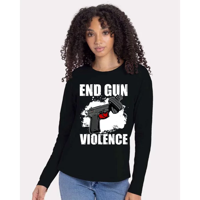 End Gun Violence Womens Cotton Relaxed Long Sleeve T-Shirt