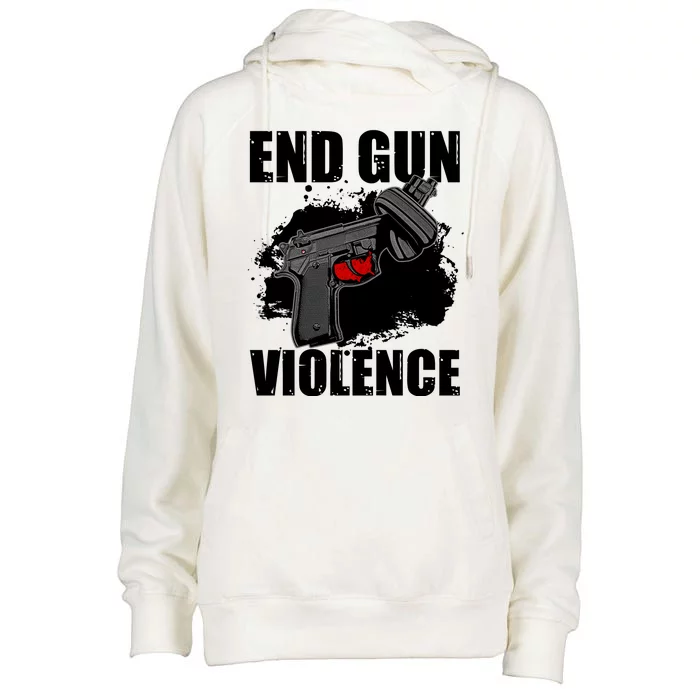 End Gun Violence Womens Funnel Neck Pullover Hood