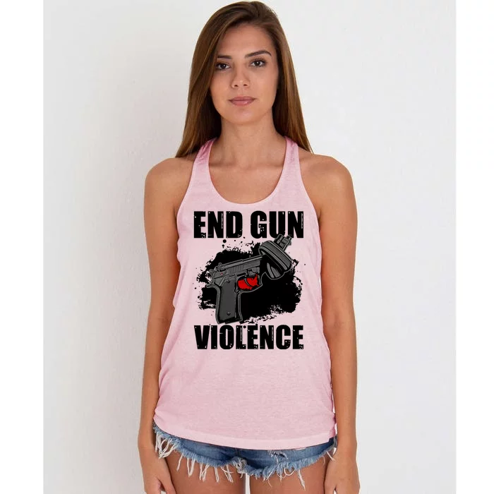 End Gun Violence Women's Knotted Racerback Tank