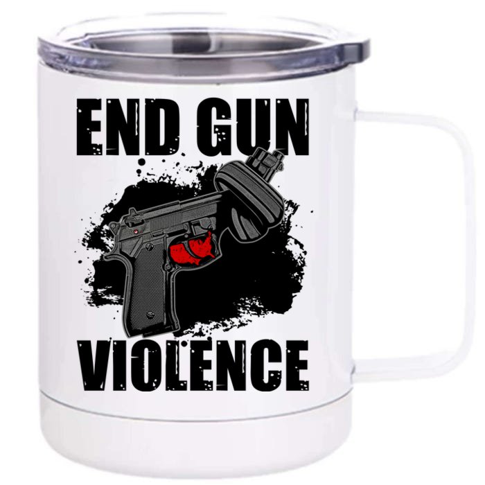 End Gun Violence Front & Back 12oz Stainless Steel Tumbler Cup