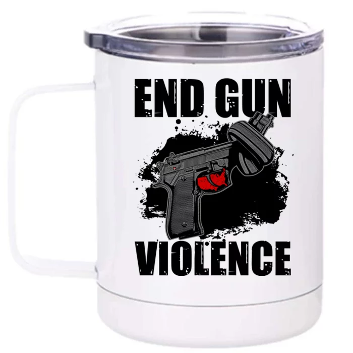 End Gun Violence Front & Back 12oz Stainless Steel Tumbler Cup