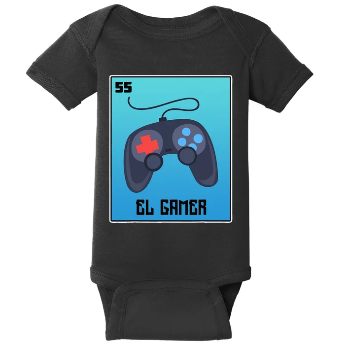 El Gamer Video Games Funny Mexican Lottery Parody Graphic Baby Bodysuit