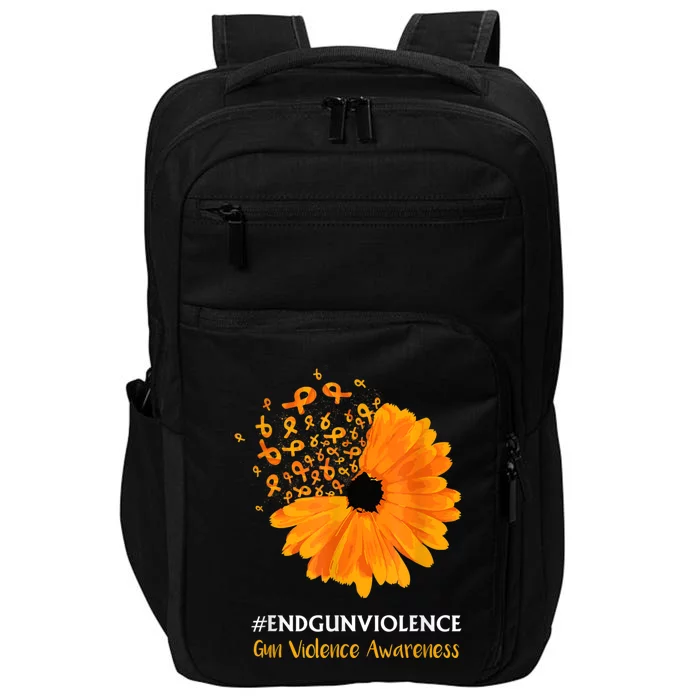 End Gun Violence Awareness Orange Ribbon SunFlower Impact Tech Backpack