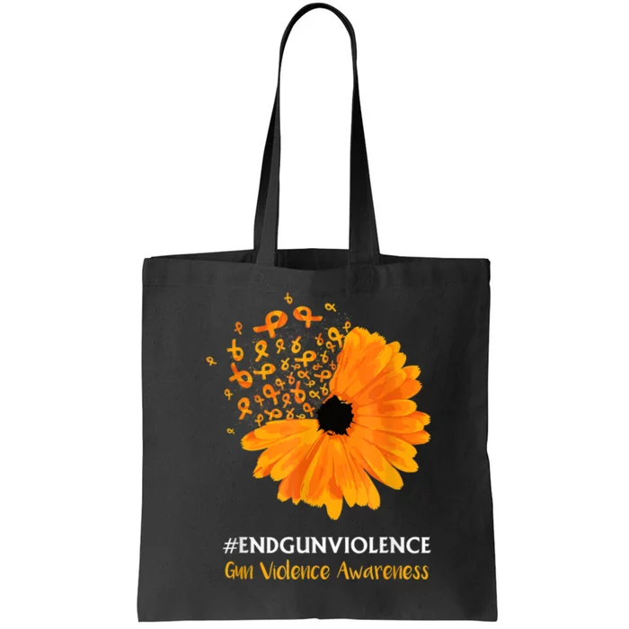 End Gun Violence Awareness Orange Ribbon SunFlower Tote Bag