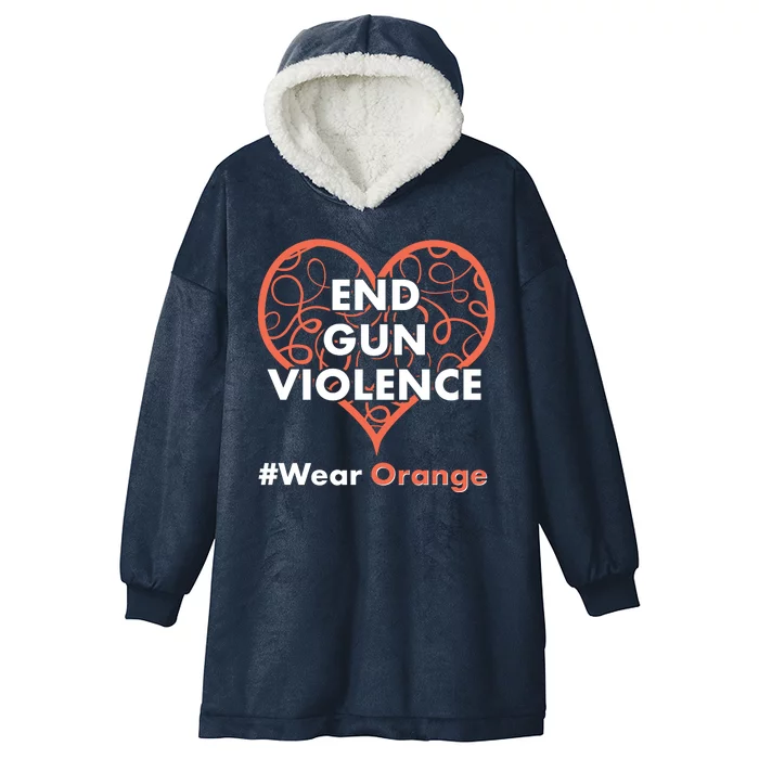 End Gun Violence #Wear Orange Hooded Wearable Blanket