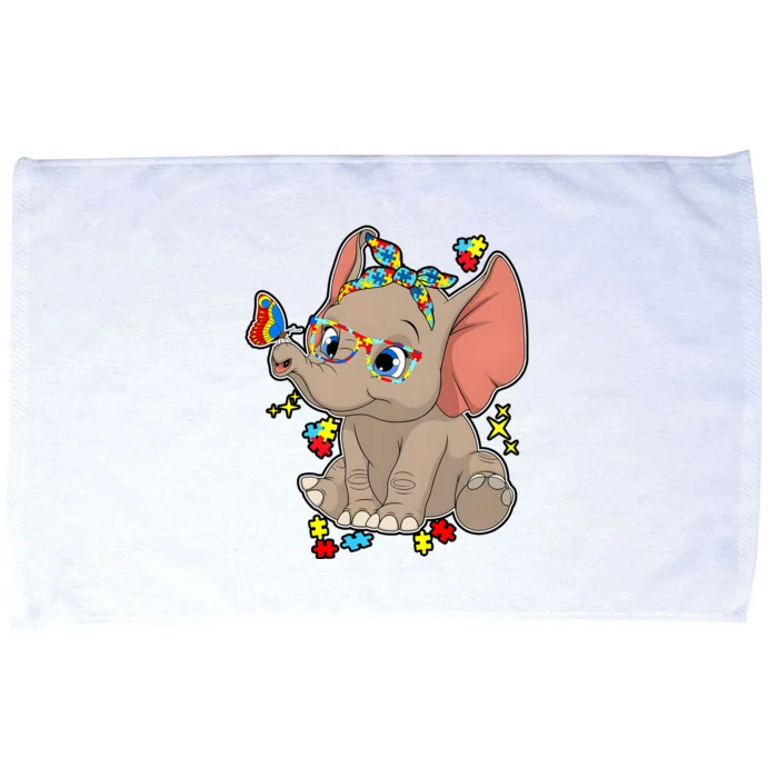 Elephant Glasses Vintage Autism Awareness Microfiber Hand Towel