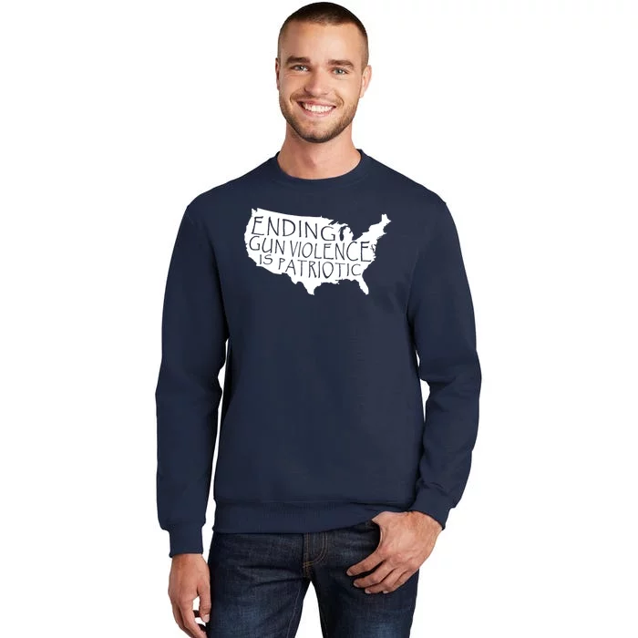 Ending Gun Violence Is Patriotic United States Silhouette Tall Sweatshirt