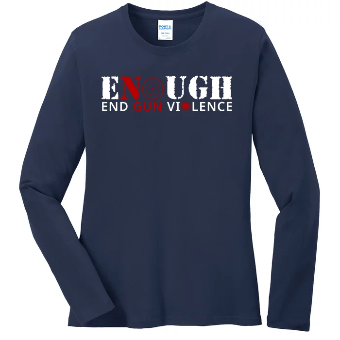 End Gun Violence Wear Orange No Gun Violence Ladies Long Sleeve Shirt