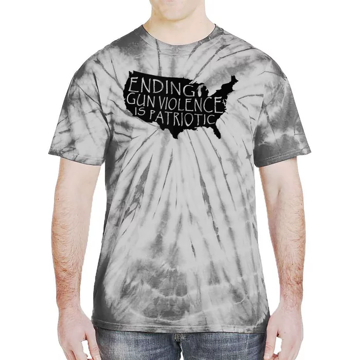 Ending Gun Violence Is Patriotic United States Silhouette Tie-Dye T-Shirt