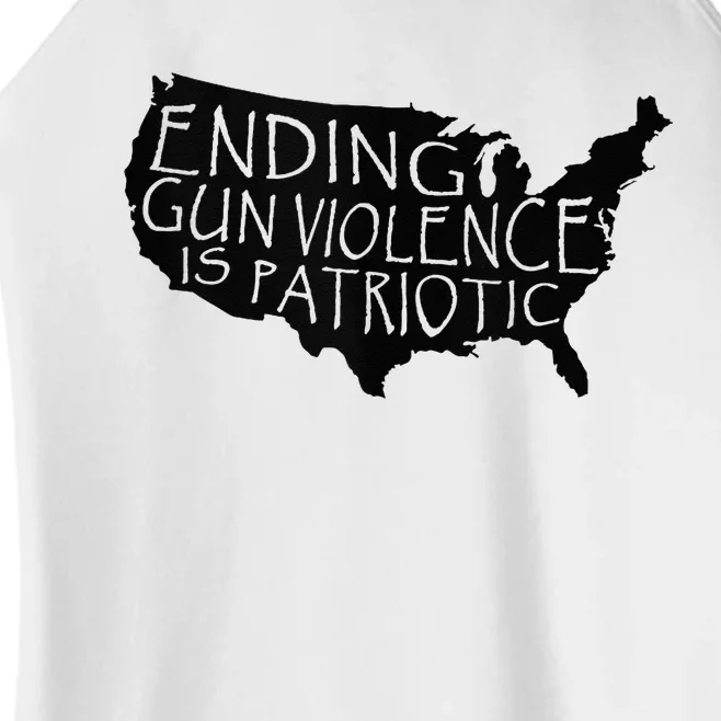 Ending Gun Violence Is Patriotic United States Silhouette Women’s Perfect Tri Rocker Tank