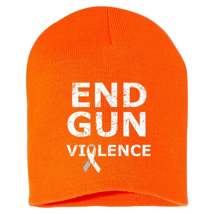 End Gun Violence Ribbon Short Acrylic Beanie