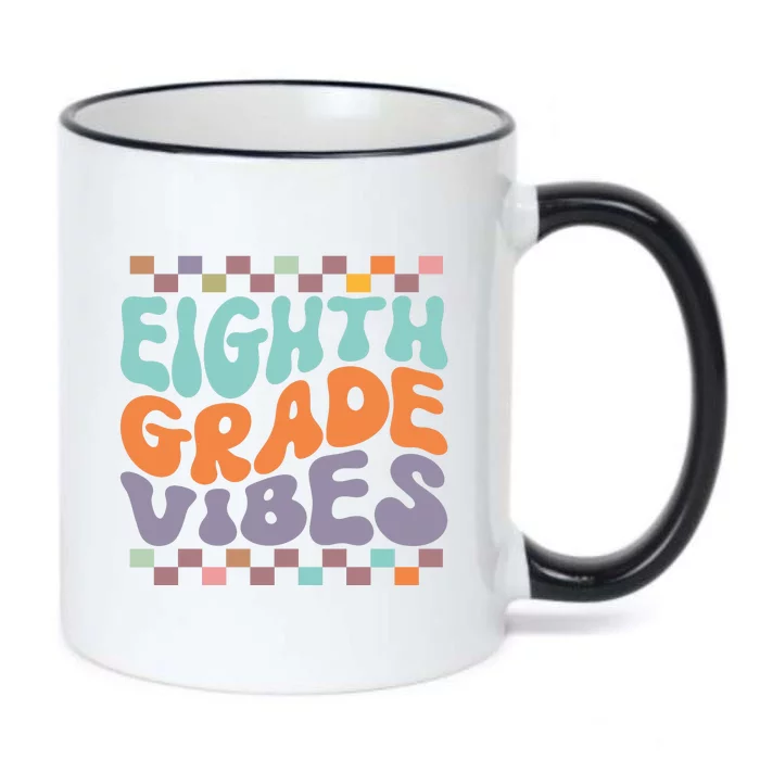 Eighth Grade Vibes Retro Groovy 8th Grade Back To School Black Color Changing Mug