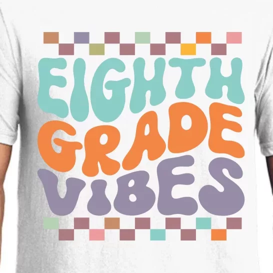 Eighth Grade Vibes Retro Groovy 8th Grade Back To School Pajama Set