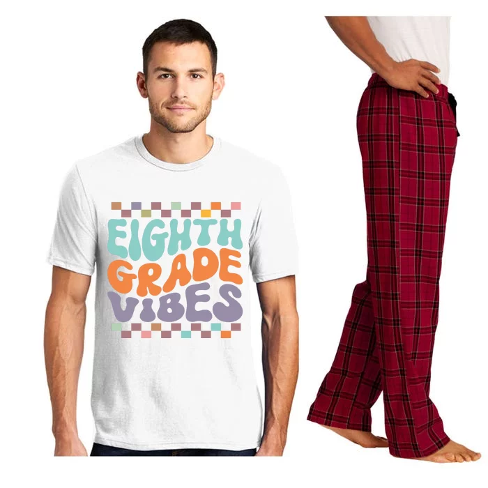 Eighth Grade Vibes Retro Groovy 8th Grade Back To School Pajama Set