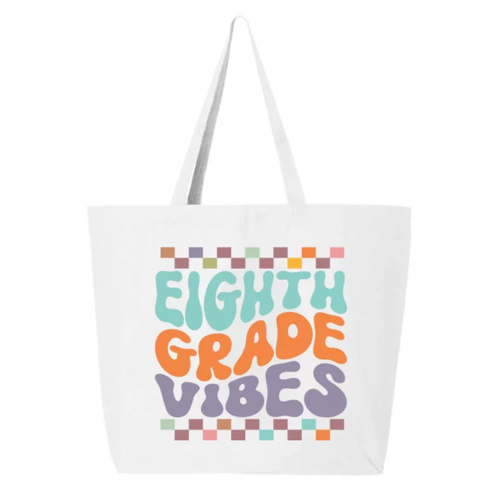 Eighth Grade Vibes Retro Groovy 8th Grade Back To School 25L Jumbo Tote