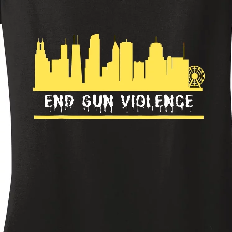 End Gun Violence Women's V-Neck T-Shirt