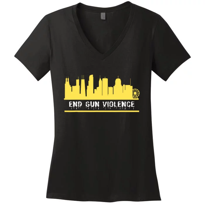 End Gun Violence Women's V-Neck T-Shirt