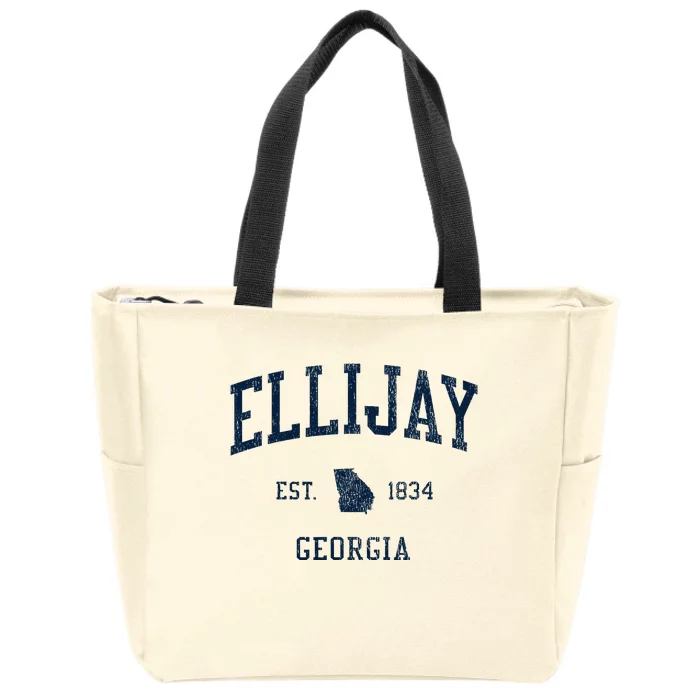 Ellijay Ga Vintage Athletic Sports Zip Tote Bag