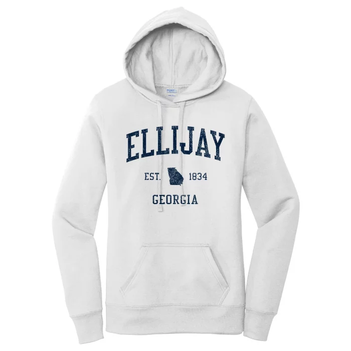 Ellijay Ga Vintage Athletic Sports Women's Pullover Hoodie