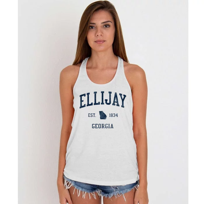 Ellijay Ga Vintage Athletic Sports Women's Knotted Racerback Tank