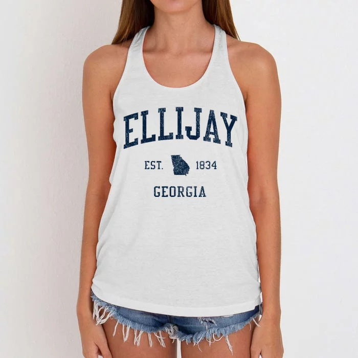 Ellijay Ga Vintage Athletic Sports Women's Knotted Racerback Tank