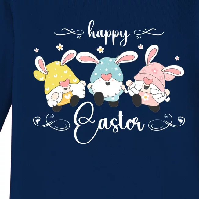 Easter Gnome With Bunny Ears Easter Celebration Cool Gift Baby Long Sleeve Bodysuit