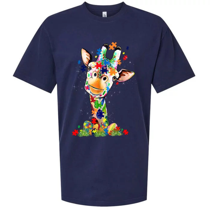 Easter Giraffe World Autism Awareness Day Supporters Outfit Great Gift Sueded Cloud Jersey T-Shirt