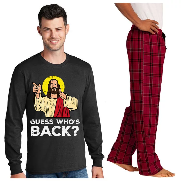 Easter Guess Whos Back Jesus Funny Religious Long Sleeve Pajama Set