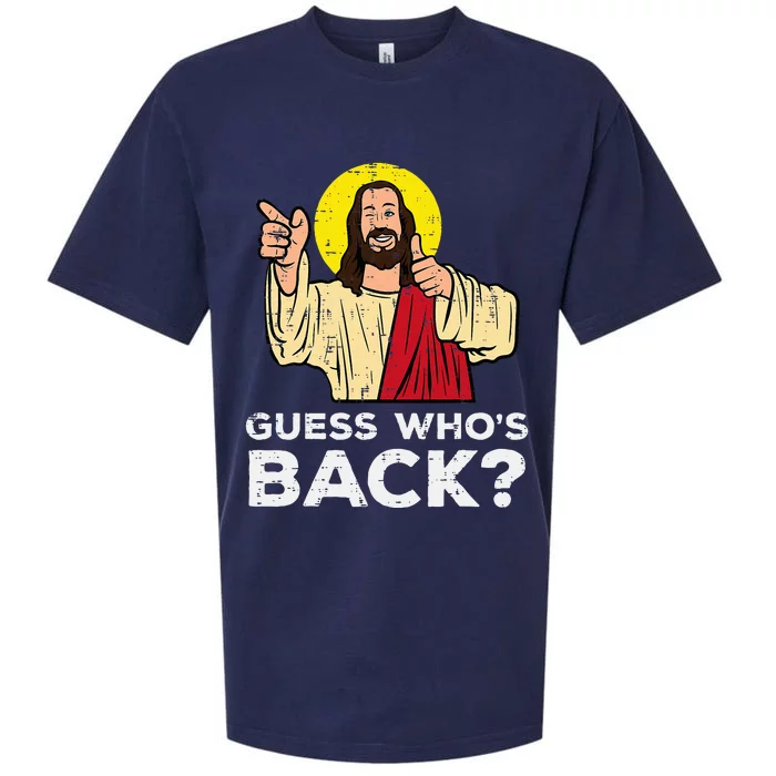 Easter Guess Whos Back Jesus Funny Religious Sueded Cloud Jersey T-Shirt