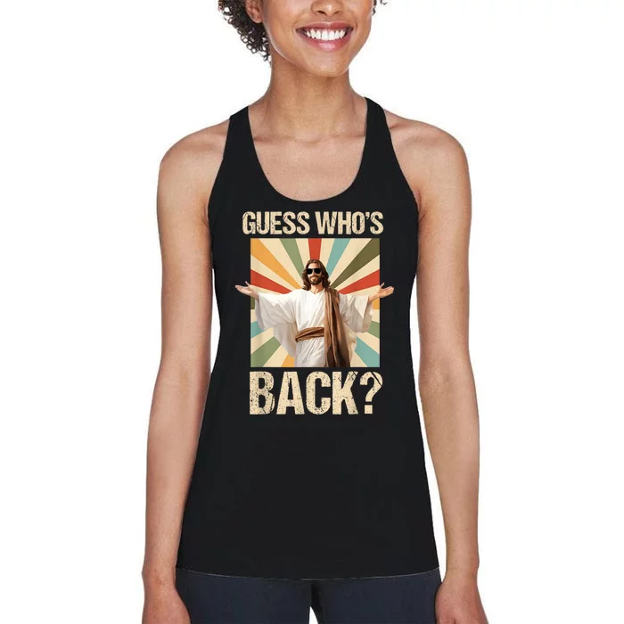 Easter Guess Whos Back Jesus Funny Religious Women's Racerback Tank