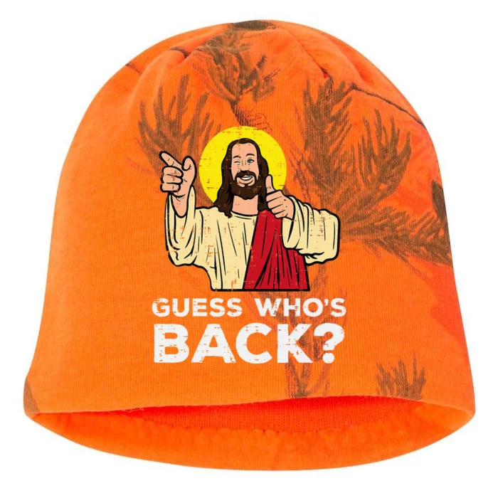 Easter Guess Whos Back Jesus Funny Religious Kati - Camo Knit Beanie