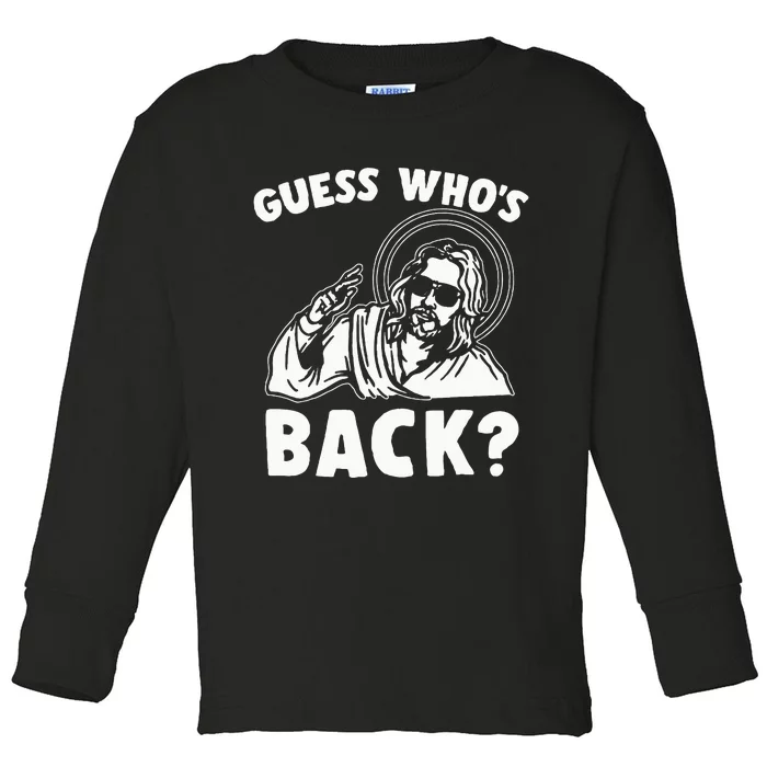 Easter Guess Whos Back Jesus Funny Religious Toddler Long Sleeve Shirt