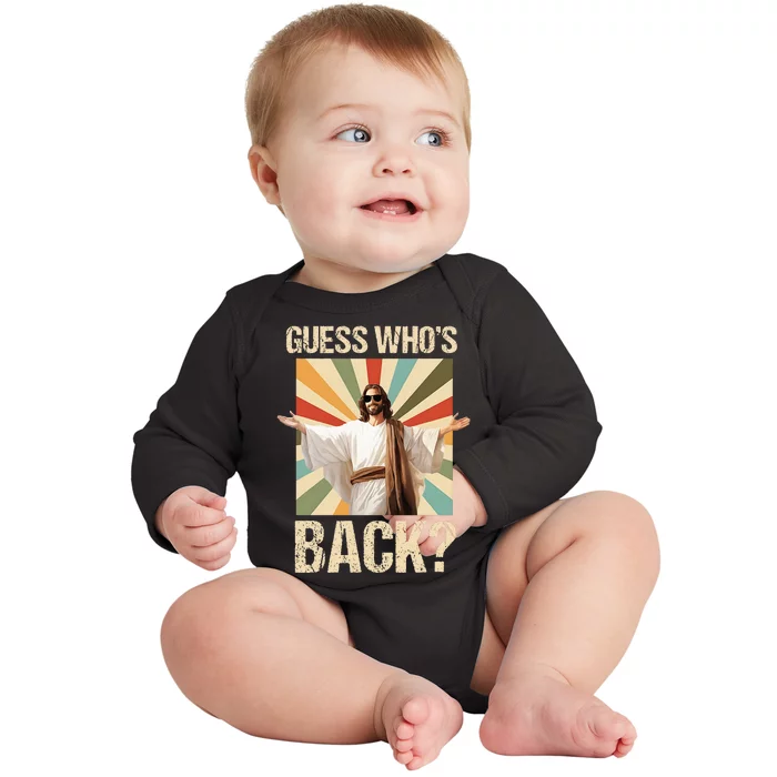 Easter Guess Whos Back Jesus Religious Baby Long Sleeve Bodysuit